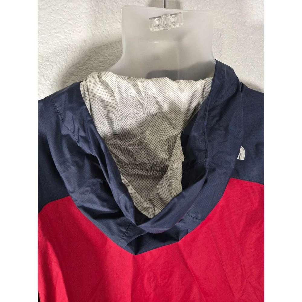 The North Face Resolve 2 Rain Jacket Mens Medium Red Navy Blue Waterproof Hooded